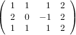 (              )
   1  1   1  2
(  2  0  − 1 2 )
   1  1   1  2
