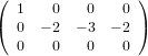 (                )
  1    0   0   0
( 0  − 2  − 3 − 2 )
  0    0   0   0
