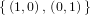 {(1,0), (0,1)}
