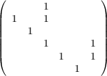 (        1         )
||  1     1         ||
||     1            ||
||        1       1 ||
(          1     1 )
              1
