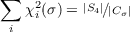 ∑
   χ2i(σ) = |S4|∕|Cσ|
 i
