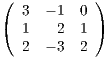 (  3  - 1 0 )
(  1   2  1 )
   2  - 3 2